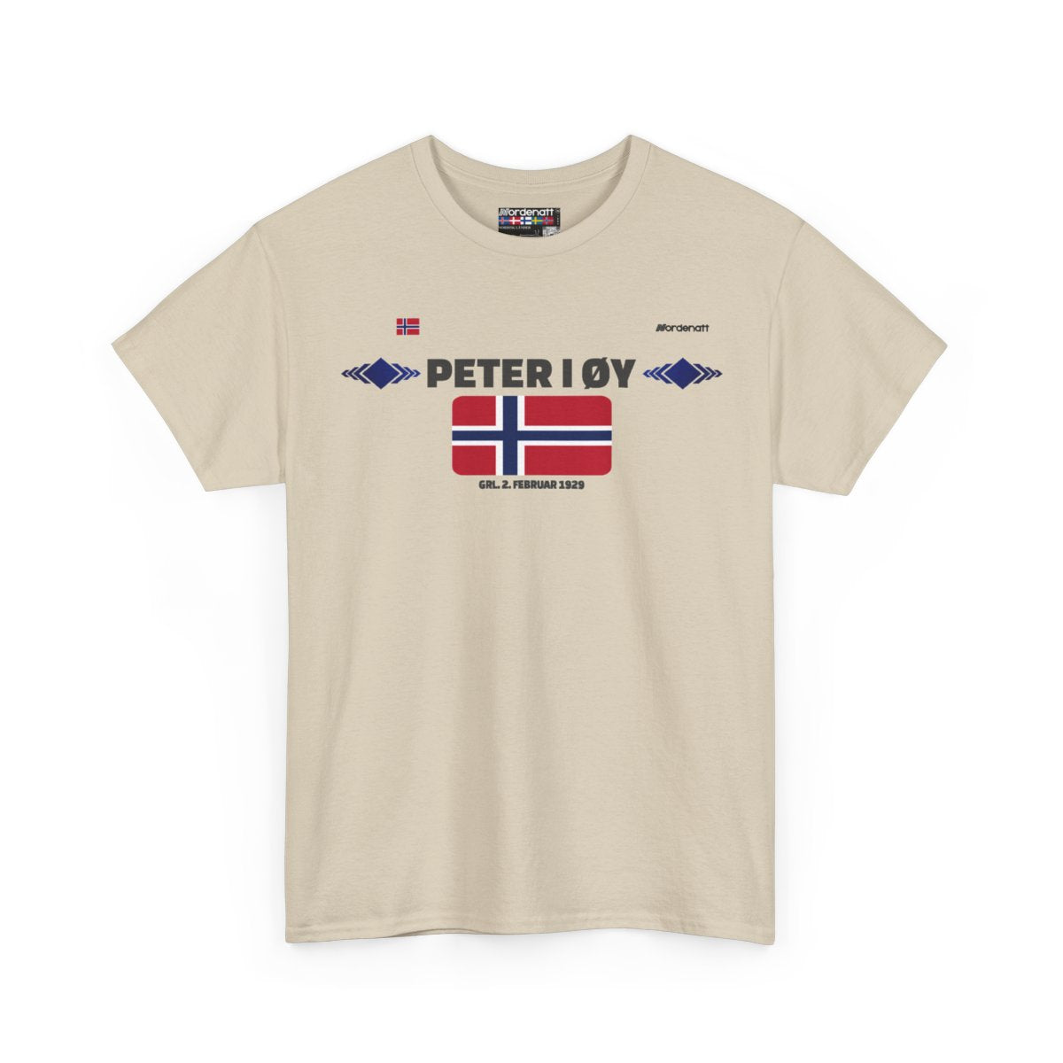 Peter I Island flag t-shirt in Sand — premium cotton, Nordenatt
