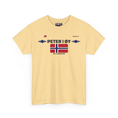 Peter I Island flag t-shirt in Yellow Haze — premium cotton, Nordenatt