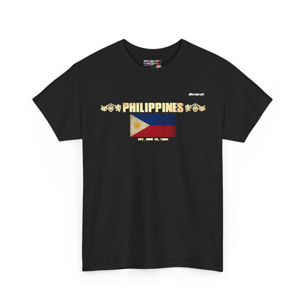 Philippines flag t-shirt in Black — premium cotton, Nordenatt