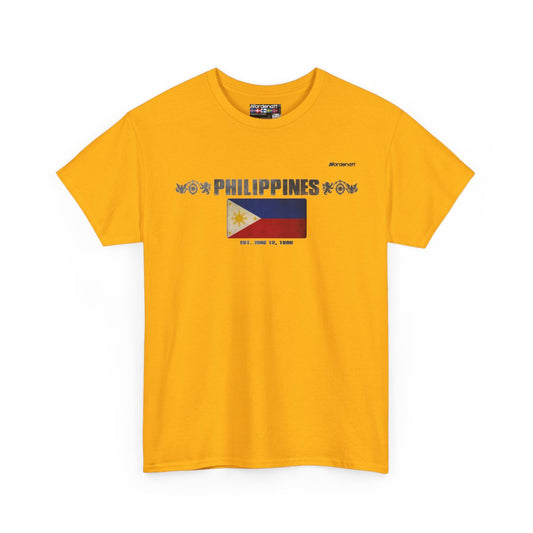 Philippines flag t-shirt in Gold — premium cotton, Nordenatt