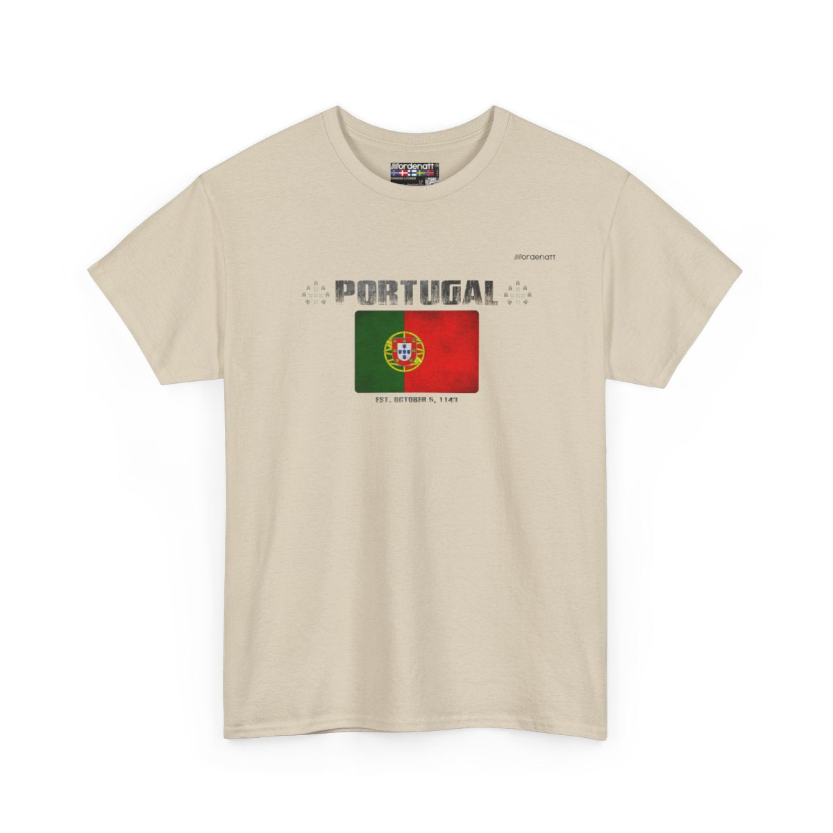 Portugal flag t-shirt in Sand — premium cotton, Nordenatt
