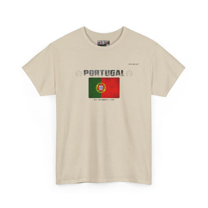 Portugal flag t-shirt in Sand — premium cotton, Nordenatt