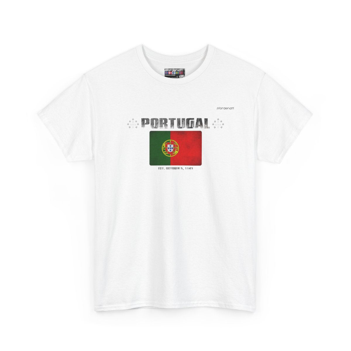 Portugal flag t-shirt in White — premium cotton, Nordenatt