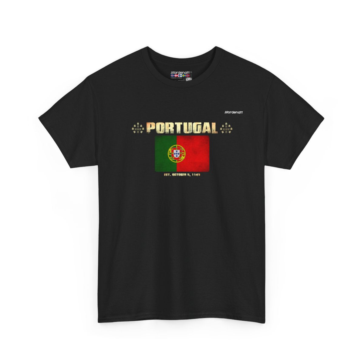 Portugal flag t-shirt in Black — premium cotton, Nordenatt
