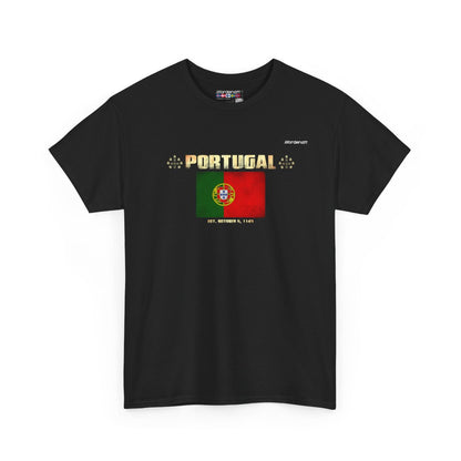 Portugal flag t-shirt in Black — premium cotton, Nordenatt