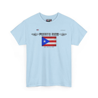 Puerto Rico flag t-shirt in Light Blue — premium cotton, Nordenatt