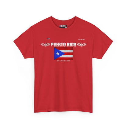 Puerto Rico flag t-shirt in Red — premium cotton, Nordenatt