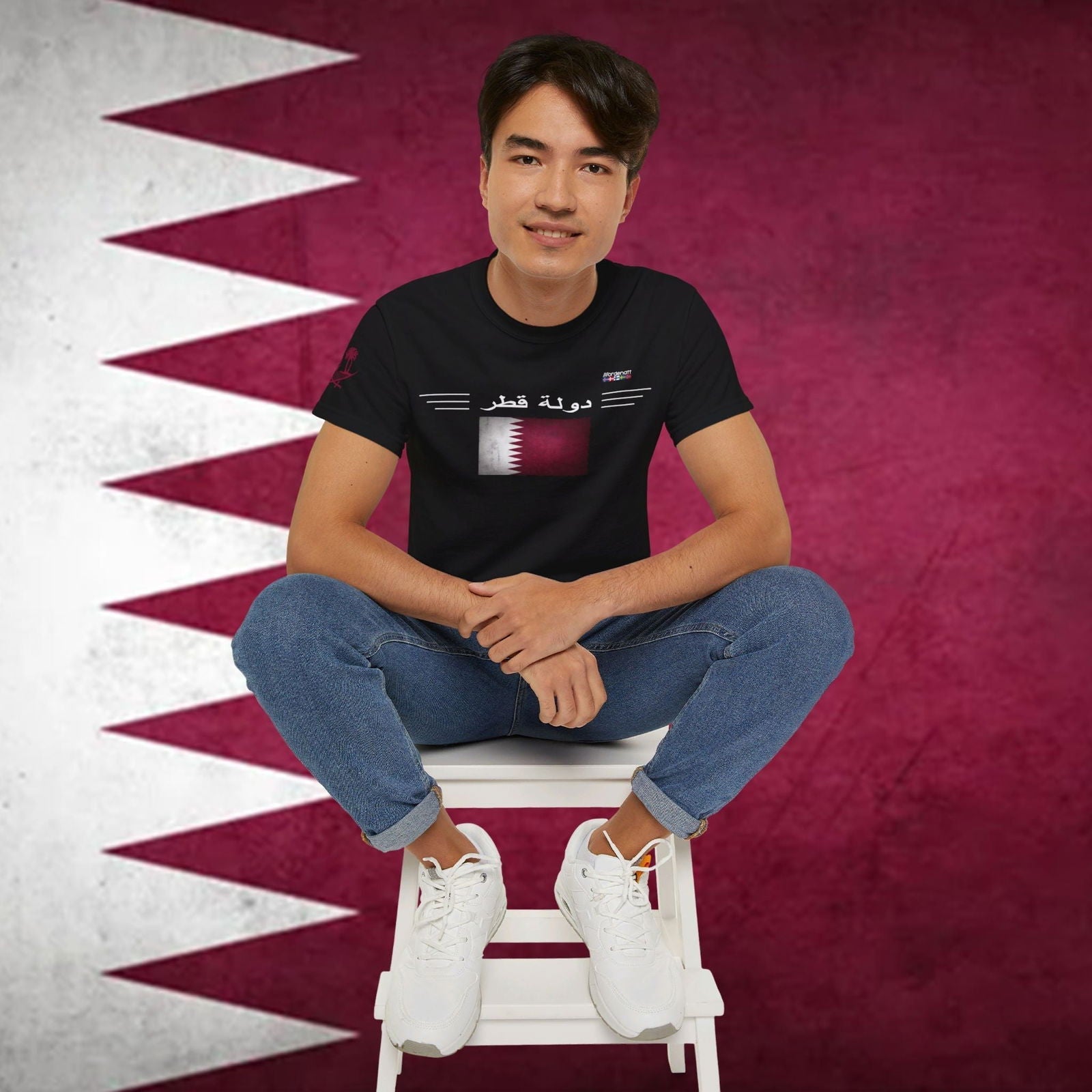 Qatar Premium Flag Cotton T-Shirt - Nordenatt TM
