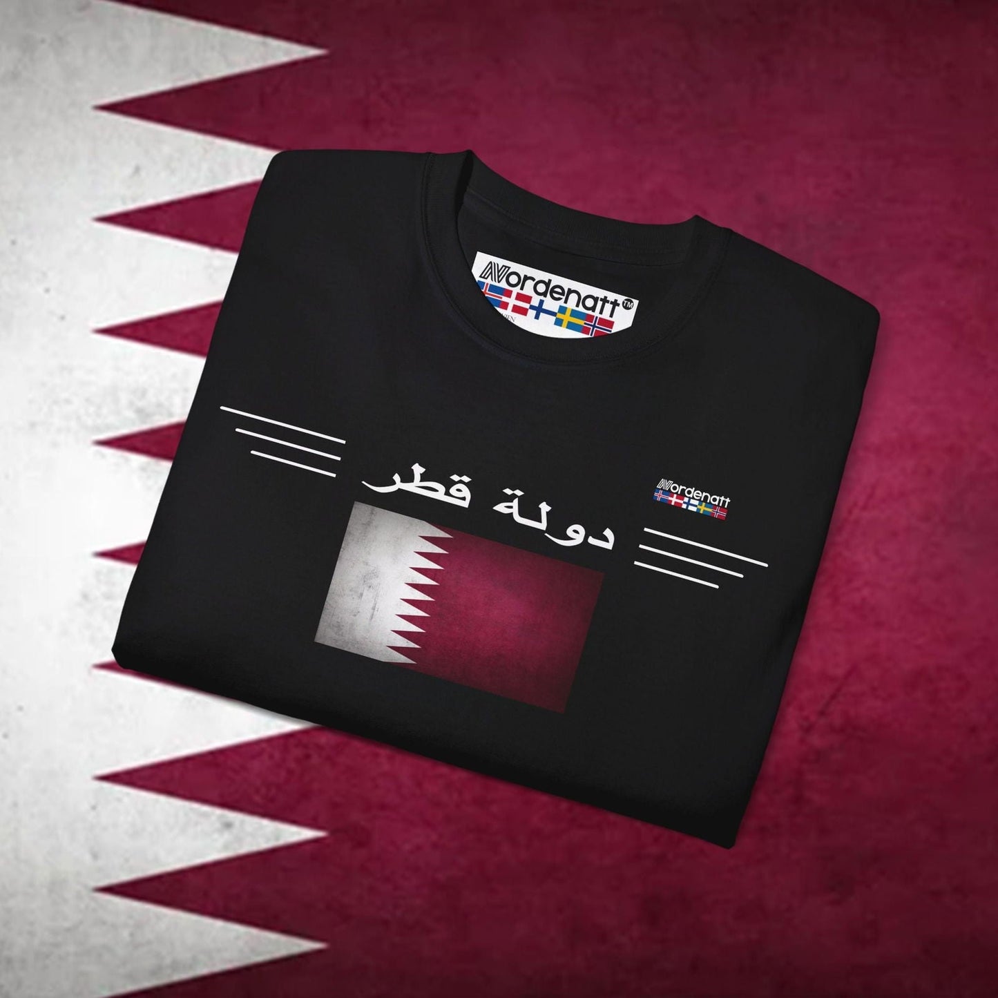 Qatar Premium Flag Cotton T-Shirt - Nordenatt TM