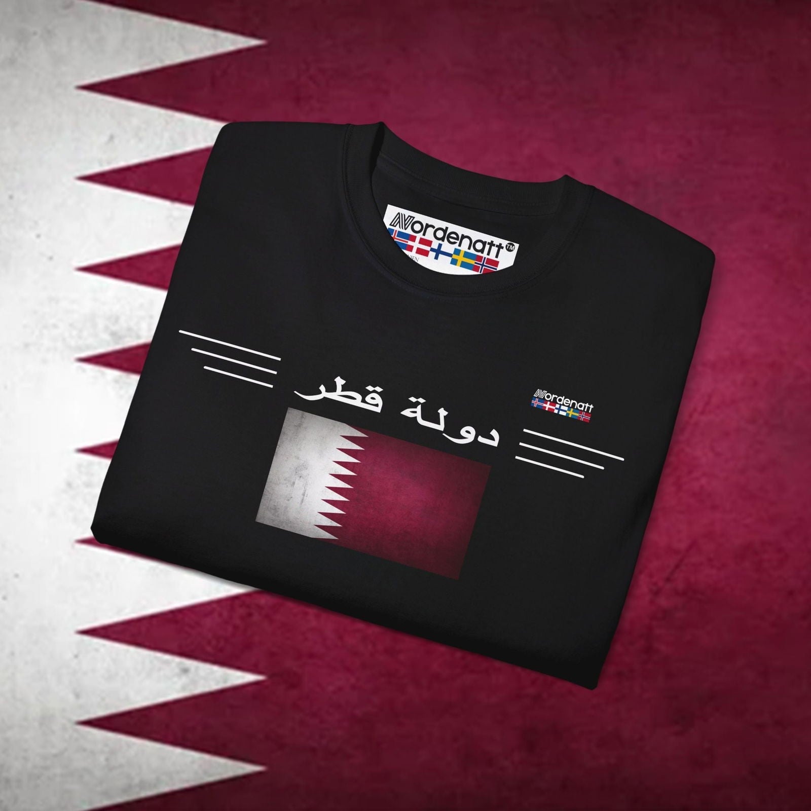 Qatar Premium Flag Cotton T-Shirt - Nordenatt TM