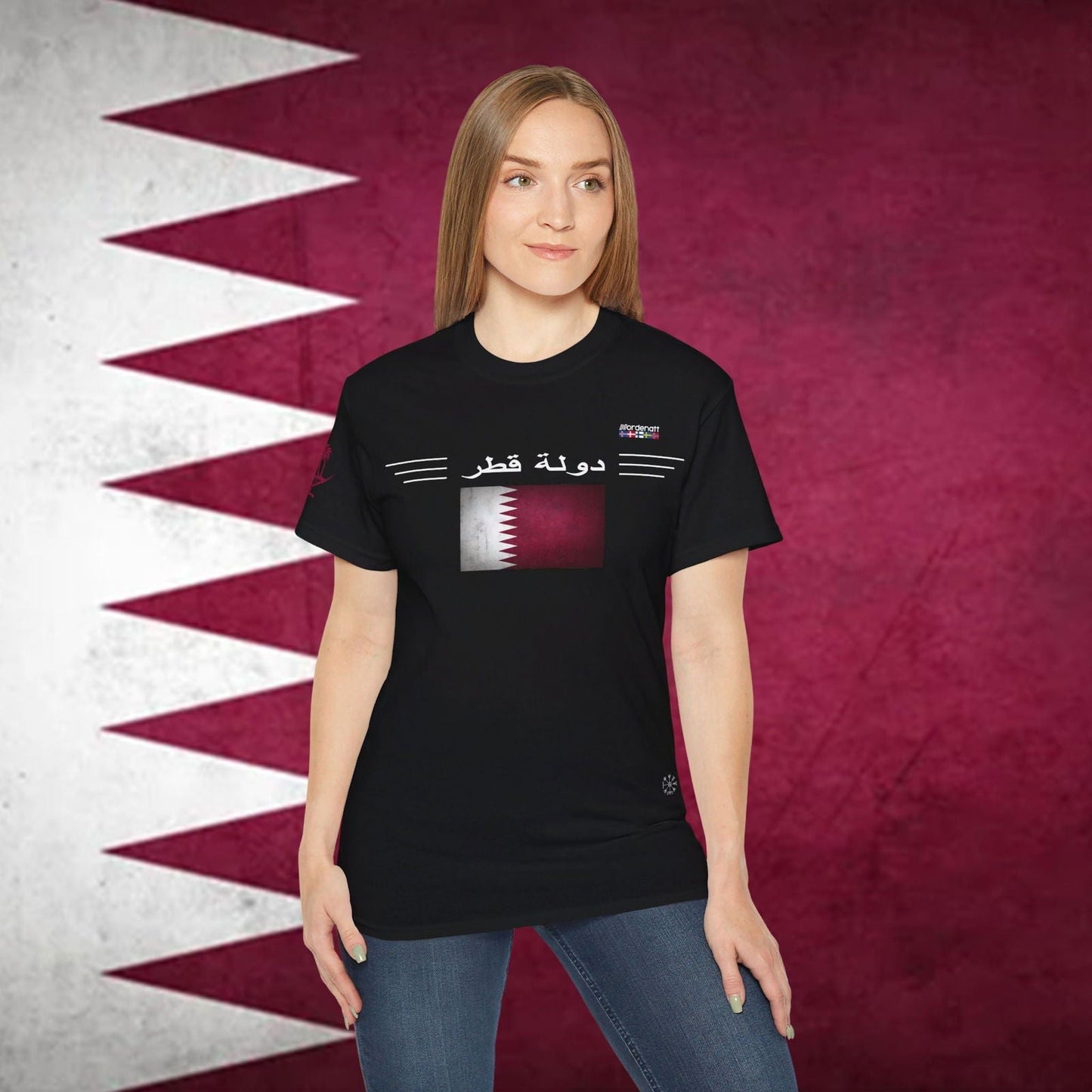 Qatar Premium Flag Cotton T-Shirt - Nordenatt TM