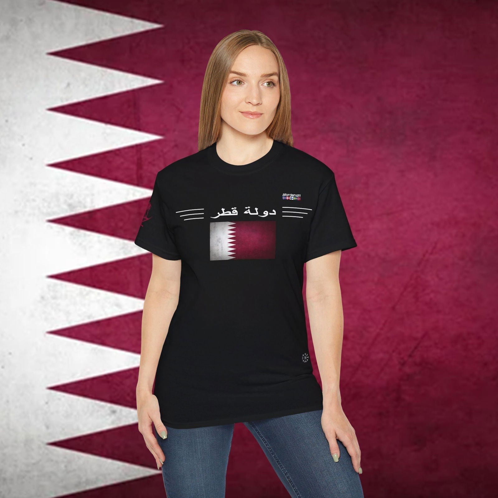 Qatar Premium Flag Cotton T-Shirt - Nordenatt TM