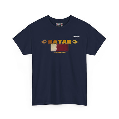 Qatar flag t-shirt in Navy — premium cotton, Nordenatt