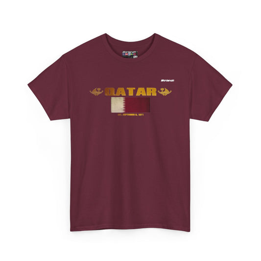 Qatar flag t-shirt in Maroon — premium cotton, Nordenatt