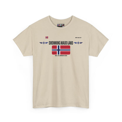 Queen Maud Land flag t-shirt in Sand — premium cotton, Nordenatt