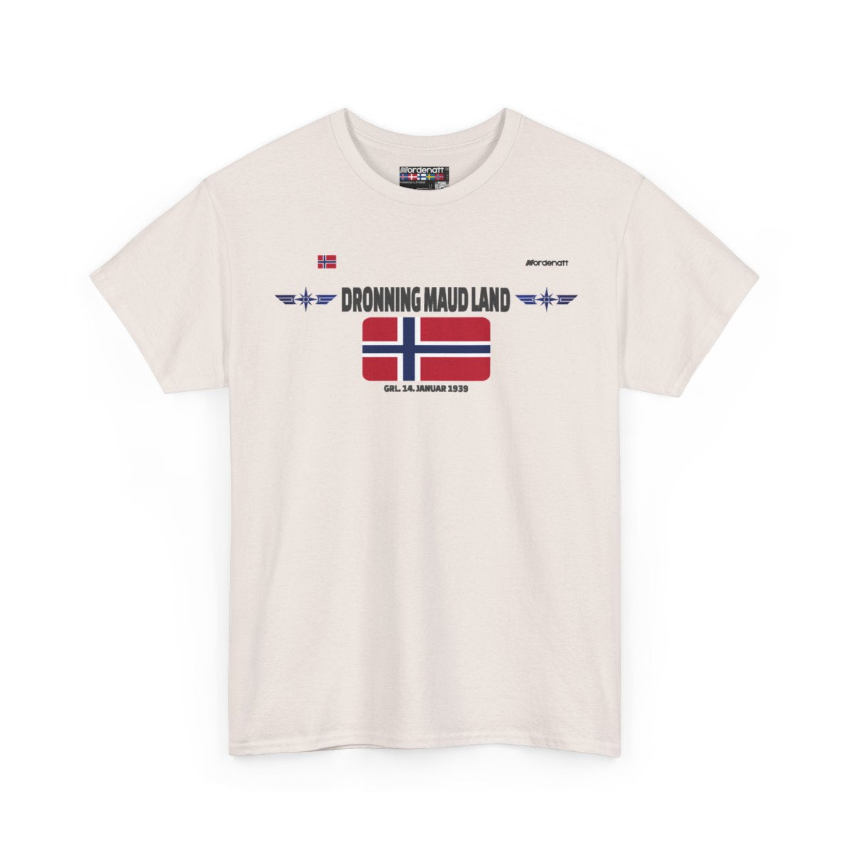 Queen Maud Land flag t-shirt in Ice Grey — premium cotton, Nordenatt