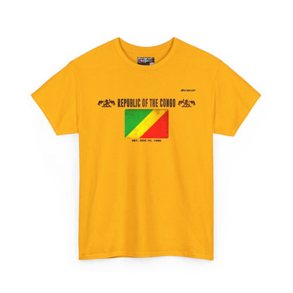 Republic of the Congo flag t-shirt in Gold — premium cotton, Nordenatt