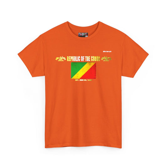Republic of the Congo flag t-shirt in Orange — premium cotton, Nordenatt