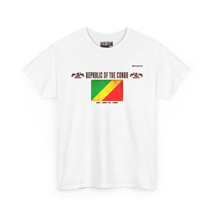 Republic of the Congo flag t-shirt in White — premium cotton, Nordenatt
