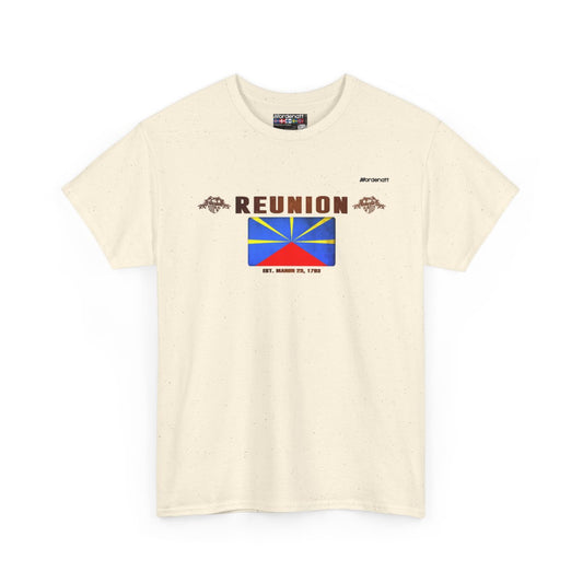 Reunion flag t-shirt in Natural — premium cotton, Nordenatt