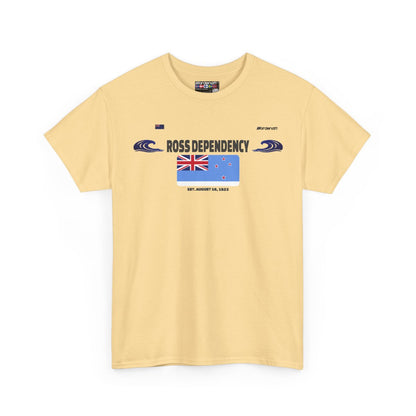 Ross Dependency flag t-shirt in Yellow Haze — premium cotton, Nordenatt
