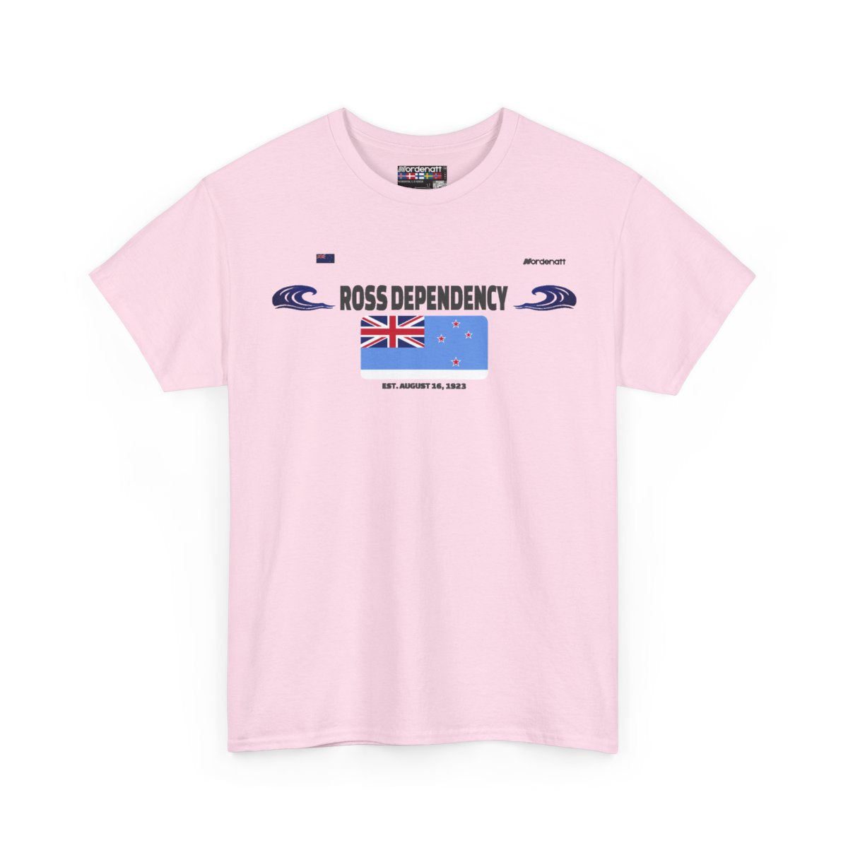 Ross Dependency flag t-shirt in Light Pink — premium cotton, Nordenatt