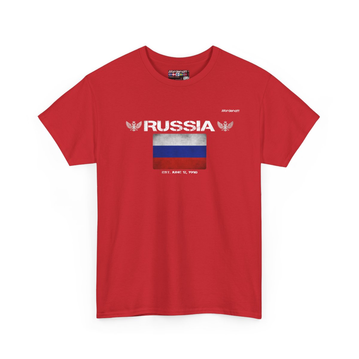Russia flag t-shirt in Red — premium cotton, Nordenatt