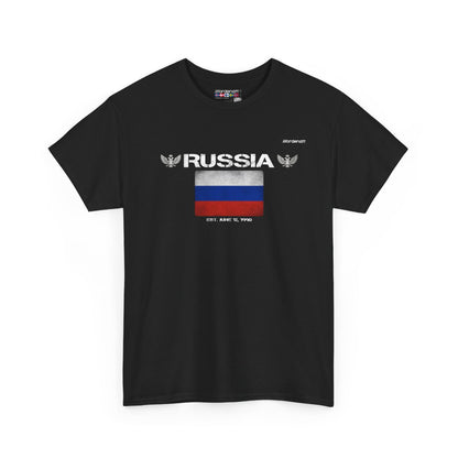 Russia flag t-shirt in Black — premium cotton, Nordenatt