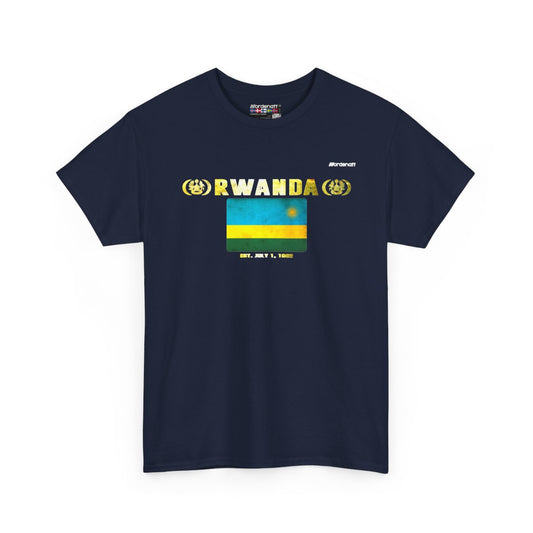 Rwanda flag t-shirt in Navy — premium cotton, Nordenatt