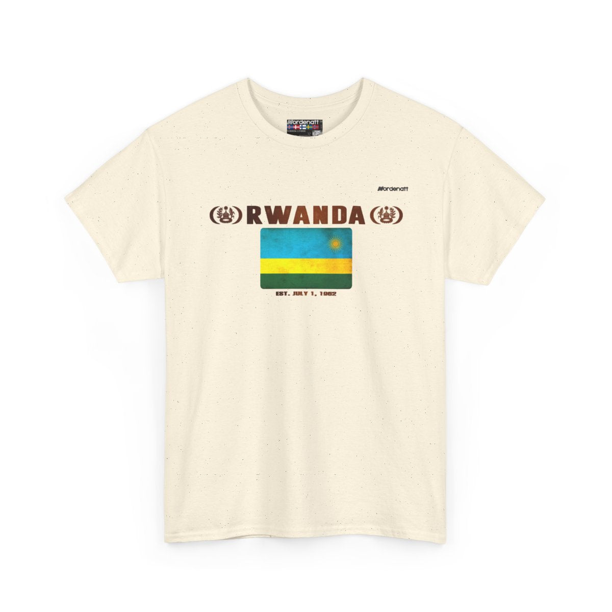 Rwanda flag t-shirt in Natural — premium cotton, Nordenatt