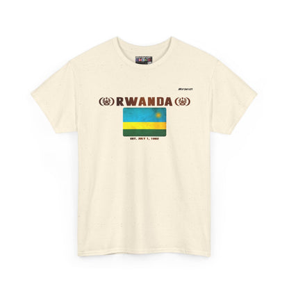 Rwanda flag t-shirt in Natural — premium cotton, Nordenatt