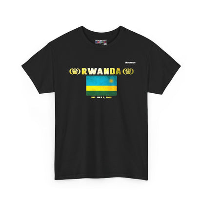 Rwanda flag t-shirt in Black — premium cotton, Nordenatt