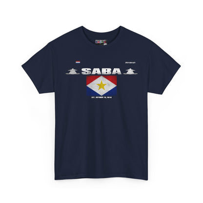 Saba flag t-shirt in Navy — premium cotton, Nordenatt