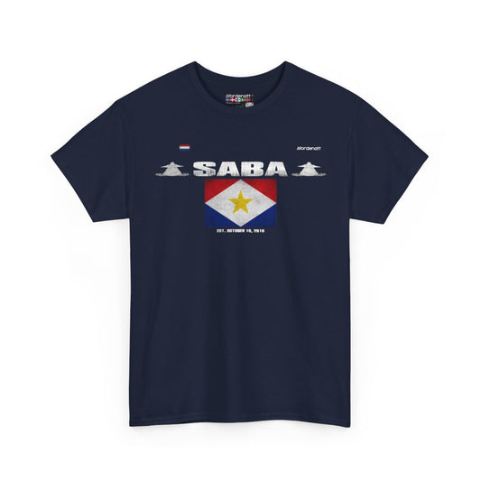 Saba flag t-shirt in Navy — premium cotton, Nordenatt