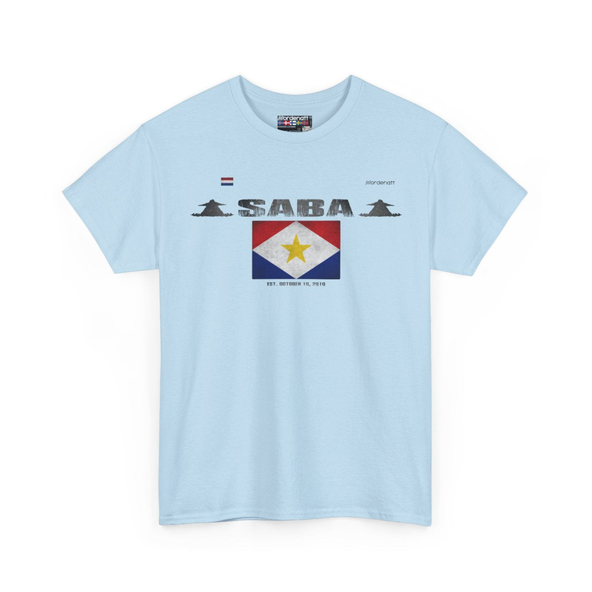 Saba flag t-shirt in Light Blue — premium cotton, Nordenatt