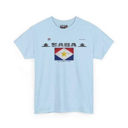 Saba flag t-shirt in Light Blue — premium cotton, Nordenatt