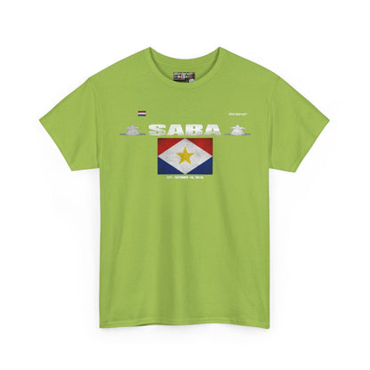 Saba flag t-shirt in Kiwi — premium cotton, Nordenatt