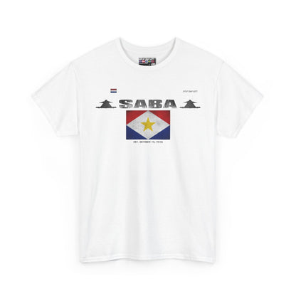 Saba flag t-shirt in White — premium cotton, Nordenatt