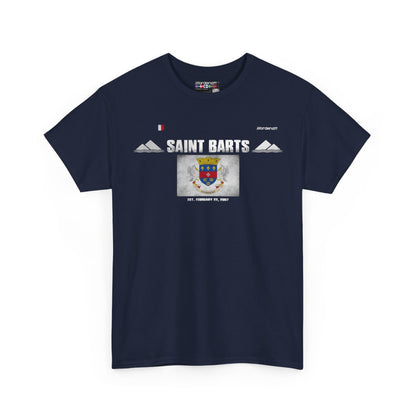 Saint Barts flag t-shirt in Navy — premium cotton, Nordenatt