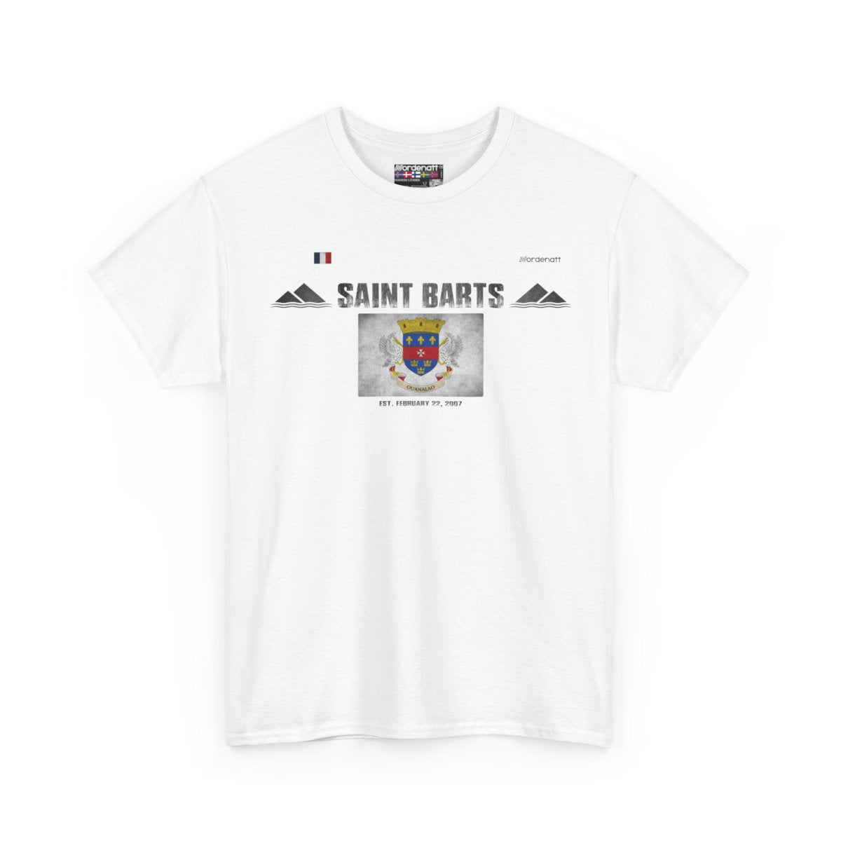 Saint Barts flag t-shirt in White — premium cotton, Nordenatt