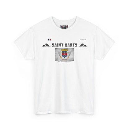 Saint Barts flag t-shirt in White — premium cotton, Nordenatt