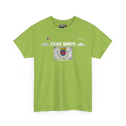 Saint Barts flag t-shirt in Kiwi — premium cotton, Nordenatt