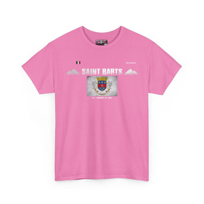 Saint Barts flag t-shirt in Azalea — premium cotton, Nordenatt