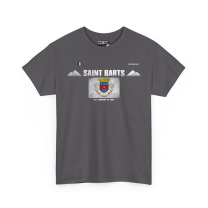 Saint Barts flag t-shirt in Charcoal — premium cotton, Nordenatt