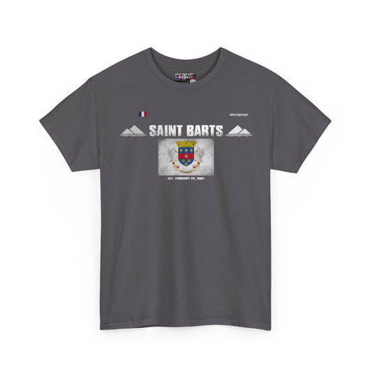 Saint Barts flag t-shirt in Charcoal — premium cotton, Nordenatt