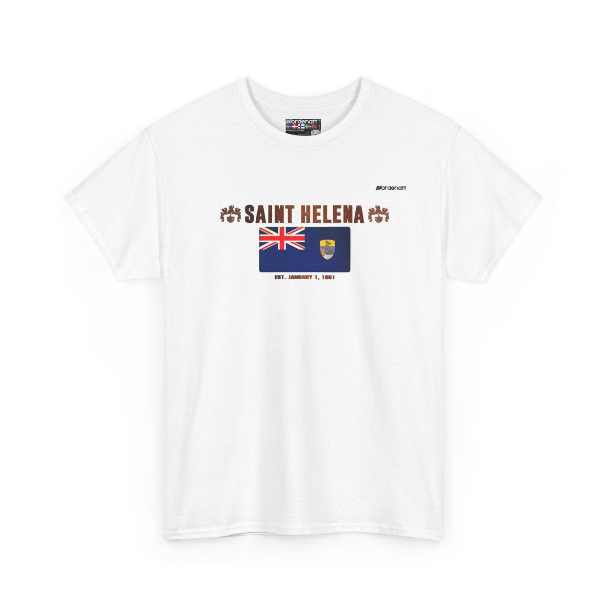 Saint Helena flag t-shirt in White — premium cotton, Nordenatt