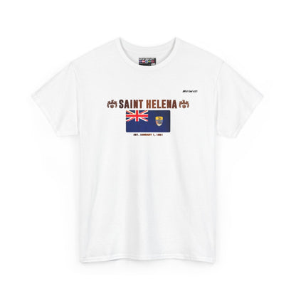 Saint Helena flag t-shirt in White — premium cotton, Nordenatt