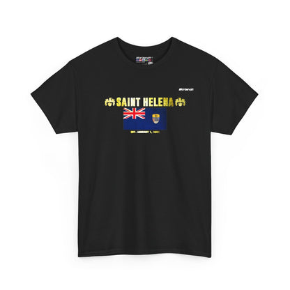 Saint Helena flag t-shirt in Black — premium cotton, Nordenatt