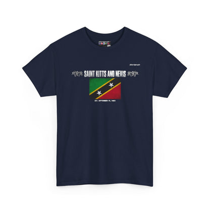 Saint Kitts And Nevis flag t-shirt in Navy — premium cotton, Nordenatt