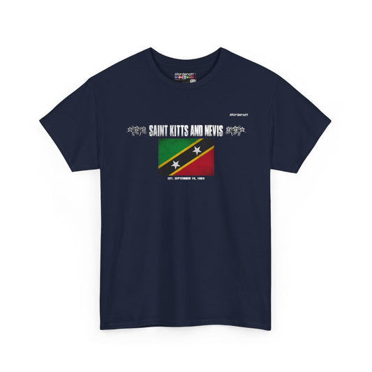 Saint Kitts And Nevis flag t-shirt in Navy — premium cotton, Nordenatt